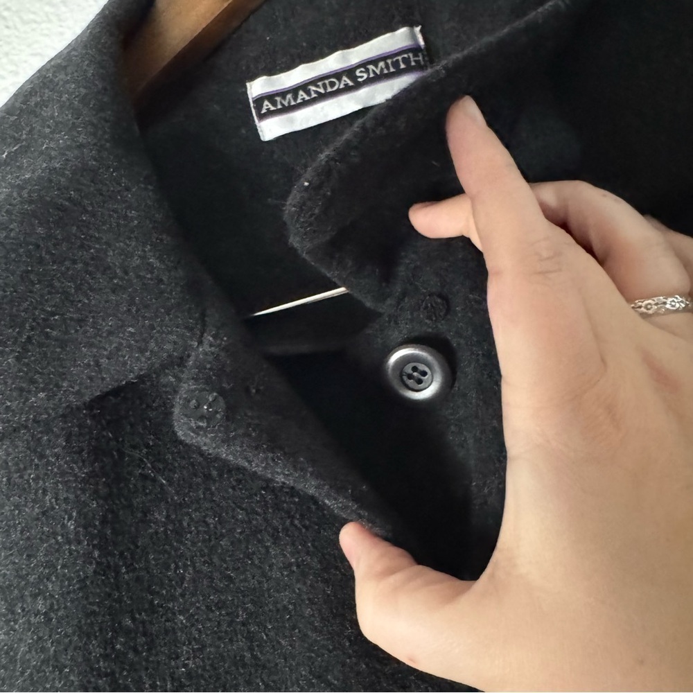 Vintage Amanda Smith Wool Cashmere Chore Jacket Size 14 Classic Vintage Academia - Picture 12 of 15